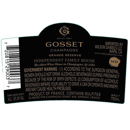 slide 9 of 10, Champagne Gosset Grande Réserve Brut NV, 750 ml
