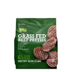 Free Graze Grass-Fed Beef Patties - 6 x 0.33 lb