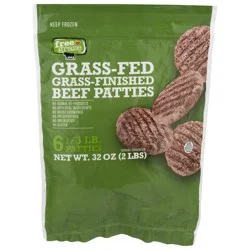 Free Graze Grass-Fed Beef Patties - 6 x 0.33 lb