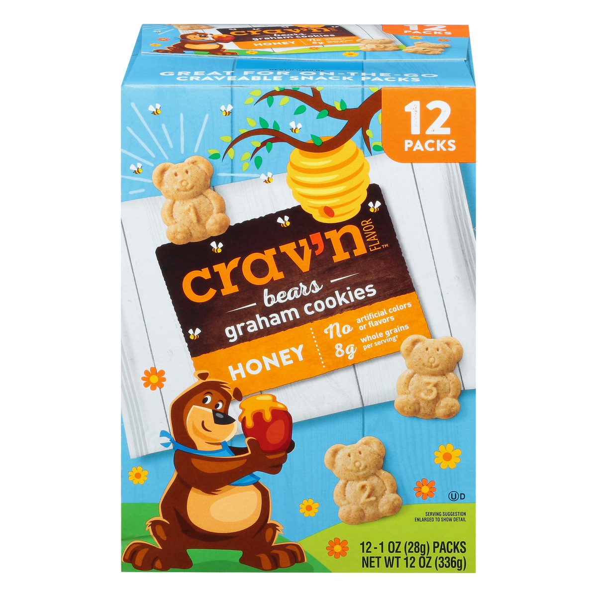 slide 1 of 10, Crav'n Flavor Honey Bears Graham Cookies, 12 oz