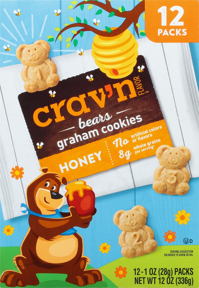 slide 2 of 10, Crav'n Flavor Honey Bears Graham Cookies, 12 oz