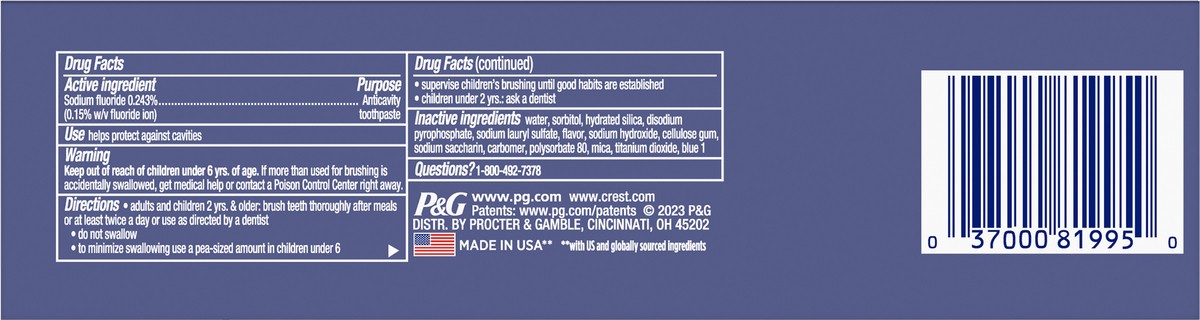 slide 2 of 3, Crest 3D White Arctic Fresh Teeth Whitening Toothpaste, 3.8 oz, 4.1 oz