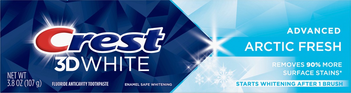 slide 3 of 3, Crest 3D White Arctic Fresh Teeth Whitening Toothpaste, 3.8 oz, 4.1 oz