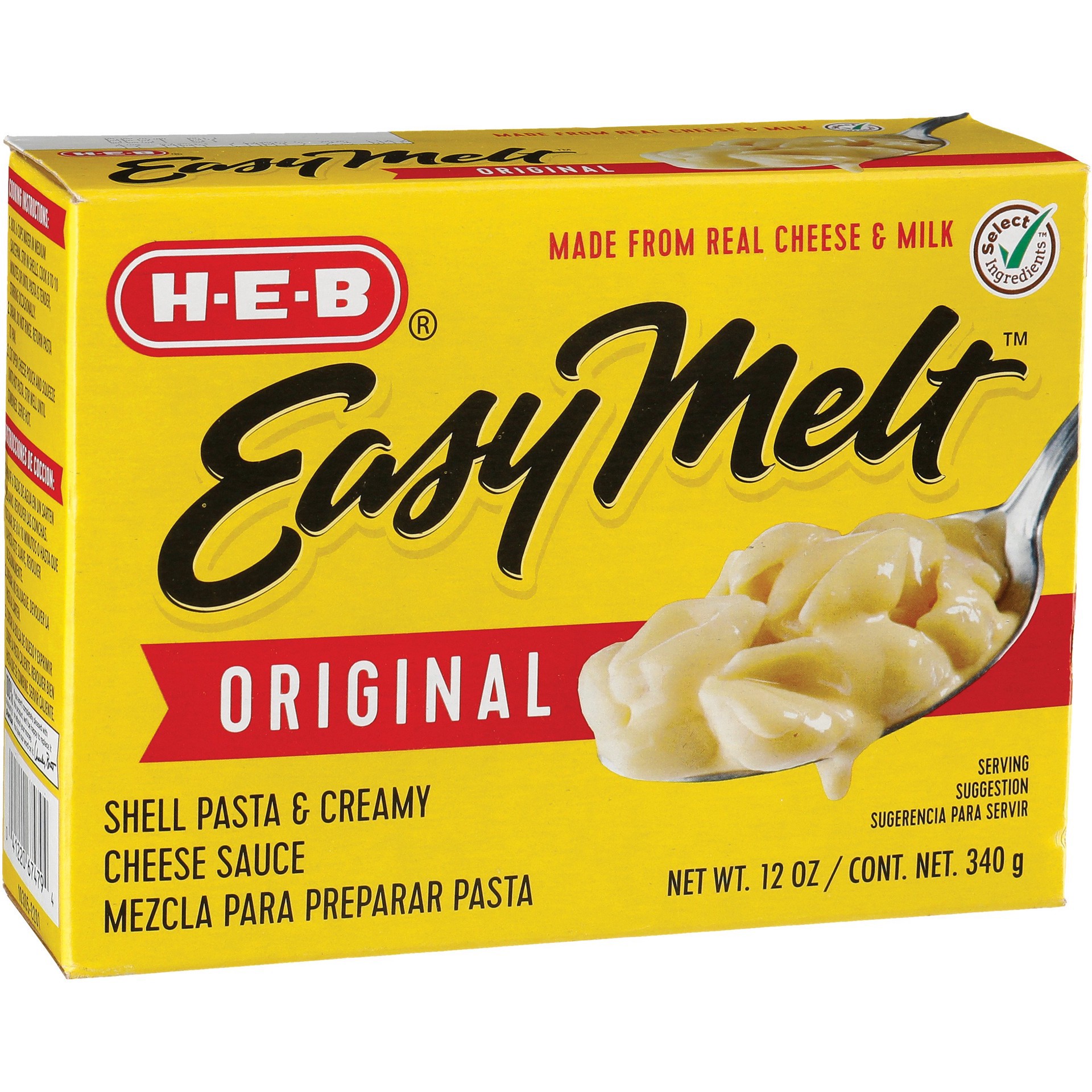 slide 1 of 1, H-E-B Easy Melt Original Shells & Cheese, 12 oz