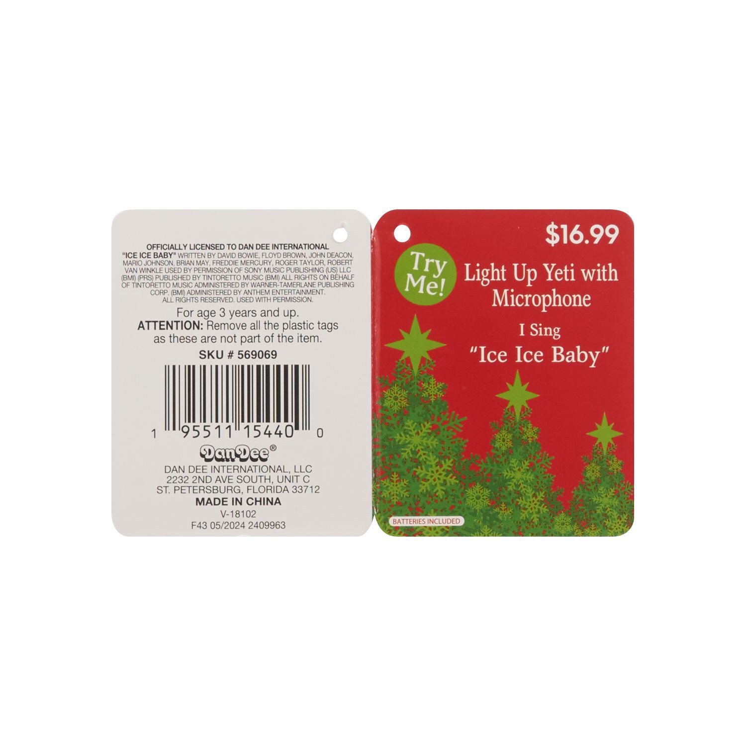 slide 3 of 3, DAN DEE - PLUSH Light Up Yeti With Mic, 1 ct