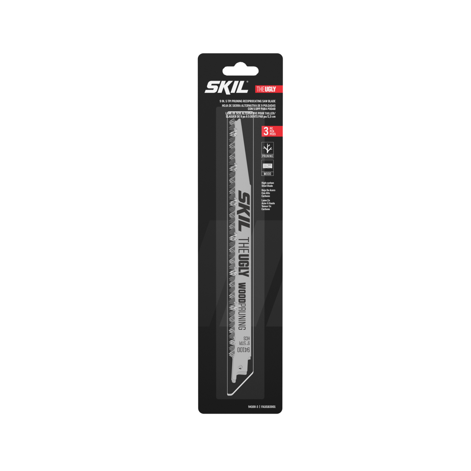 slide 1 of 2, SKIL The UGLY 9 In. 5-TPI Wood Cutting Reciprocating Saw Blade, 3-Pack - 94100-3, 1 ct