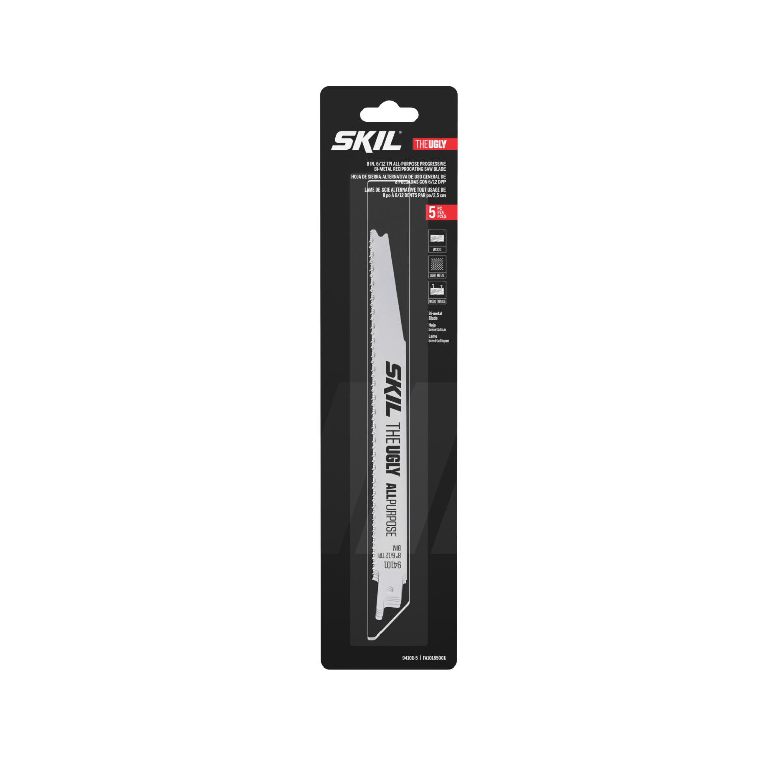 slide 1 of 2, SKIL The UGLY 8 In. 6/12 TPI All-Purpose Reciprocating Saw Blade, 5-Pack - 94101-5, 1 ct