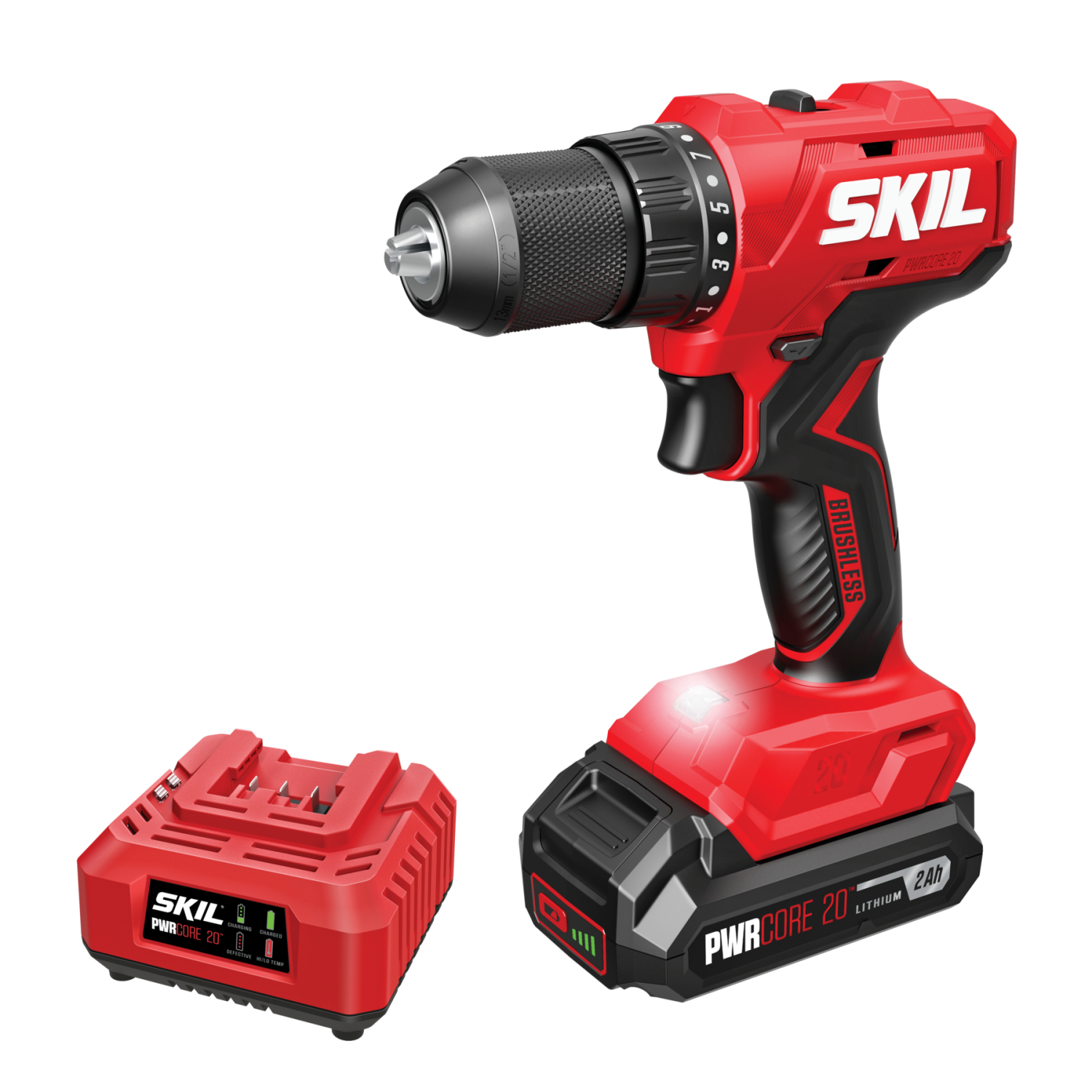 slide 1 of 1, SKIL Brushless 20V 1/2 In. Drill Driver Kit - DL6280B-10, 1/2 gal