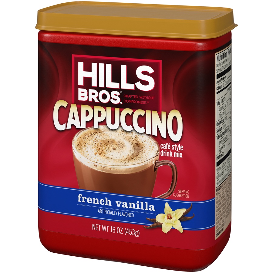 slide 3 of 8, Hills Bros. French Vanilla Cappuccino Cafe Style Drink Mix, 16 oz
