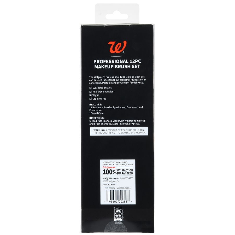 slide 5 of 5, Walgreens Beauty Professional Makeup Brush Set, 12 ct