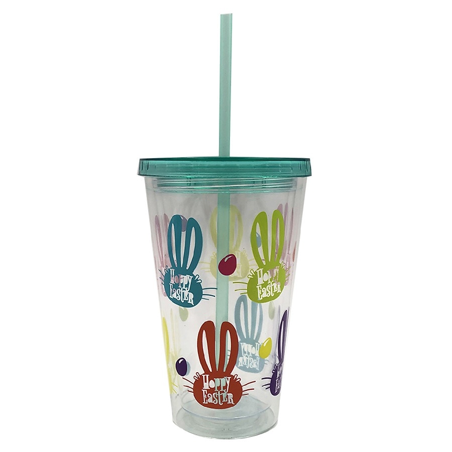 Festive Voice Easter Tumbler with Straw Bunny 1 ct