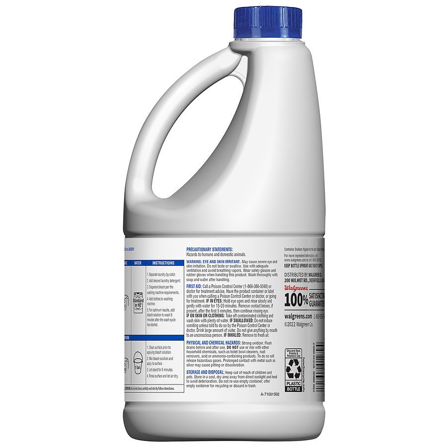 slide 2 of 2, Walgreens Low-Splash Bleach Regular, No Scent, 43oz, 43 fl oz