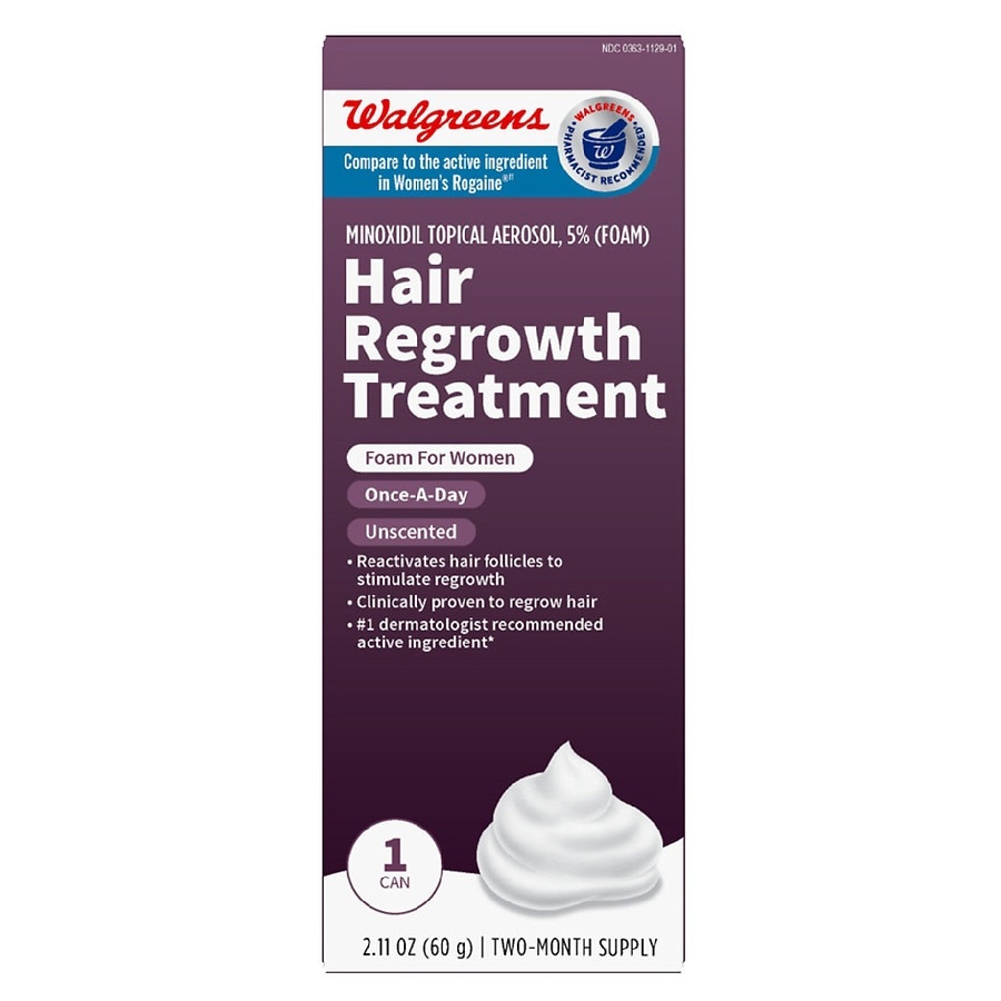 Walgreens Hair Regrowth Treatment For Women Minoxidil 5 Topical Aerosol Foam 2 11 Oz Shipt