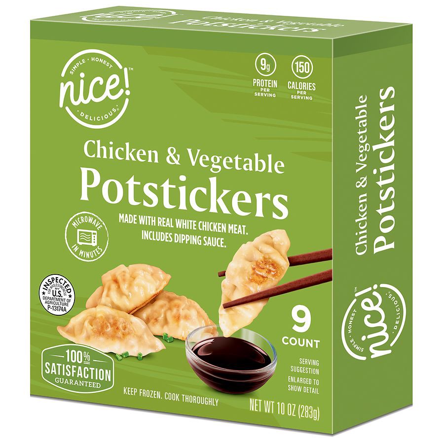 slide 2 of 4, Nice! Potstickers with Dipping Sauce Chicken & Vegetable, 1 ct