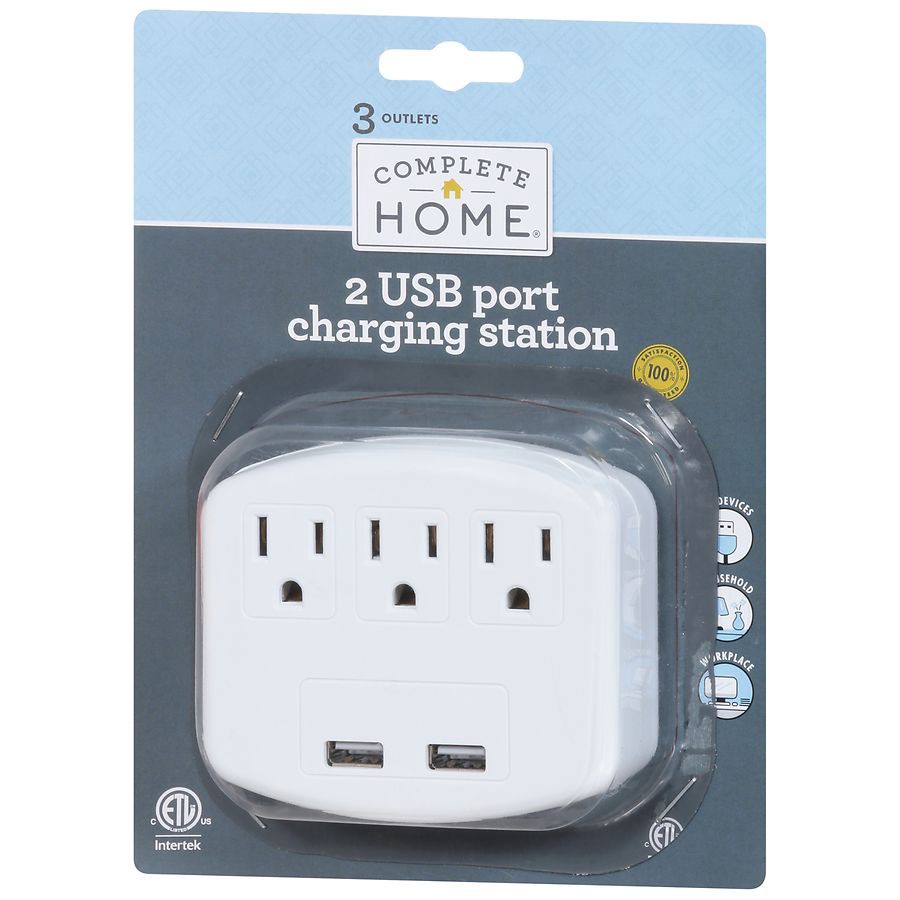 slide 4 of 5, Complete Home 2 USB Port Charging Station, 1 ct