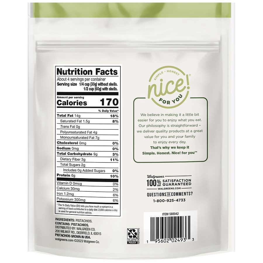 slide 3 of 5, Nice! Roasted In Shell Pistachios Unsalted, 8 oz