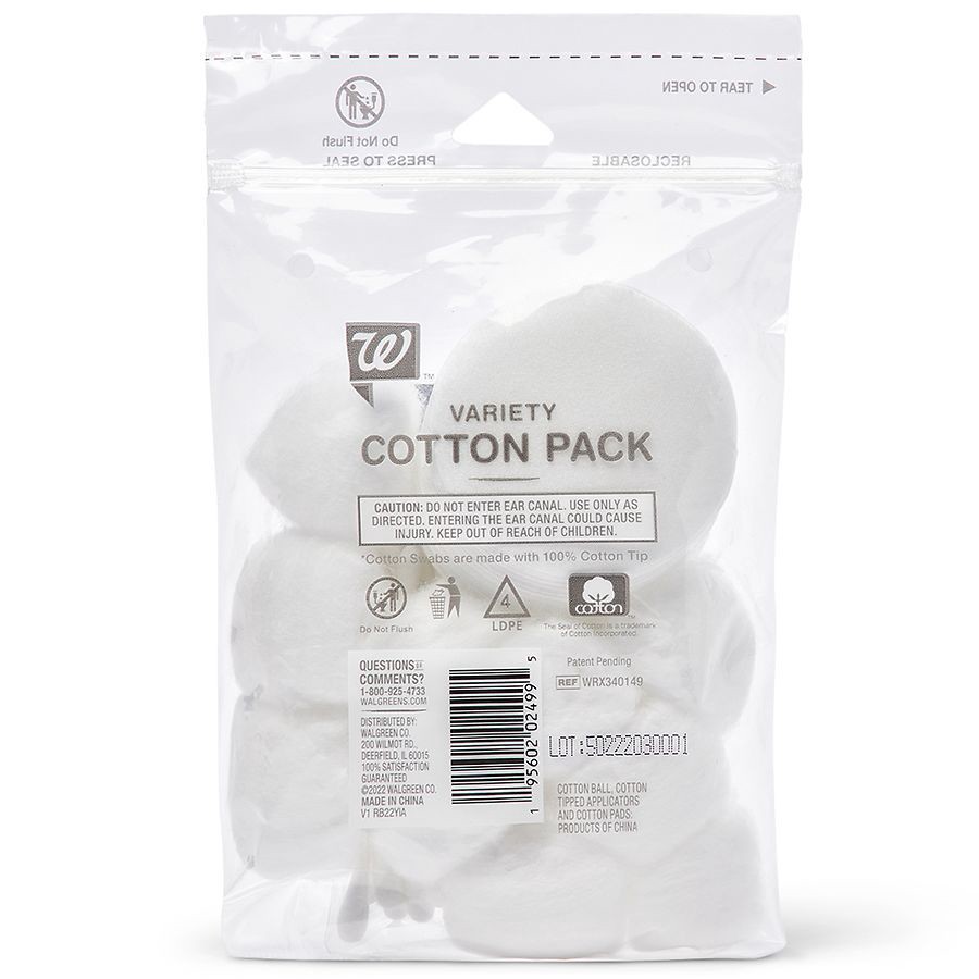 slide 2 of 2, Walgreens Variety Cotton Pack, Perfect For Travel, 50 ct