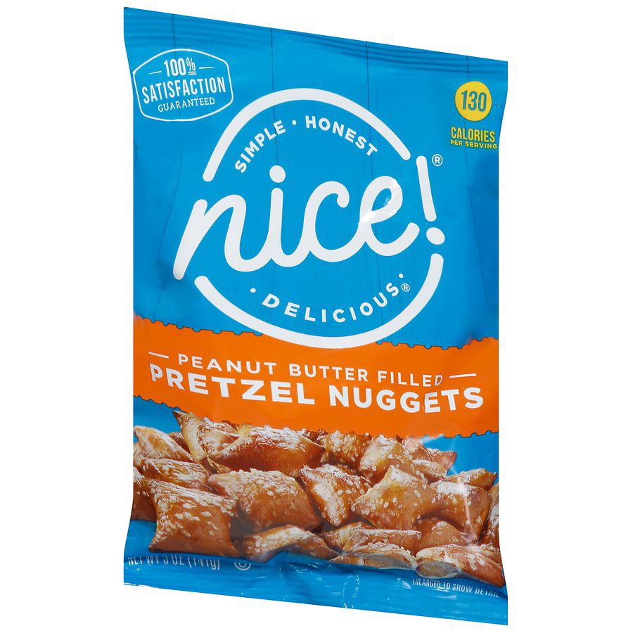 slide 5 of 5, Nice! Peanut Butter Filled Pretzel Nuggets, 5 oz