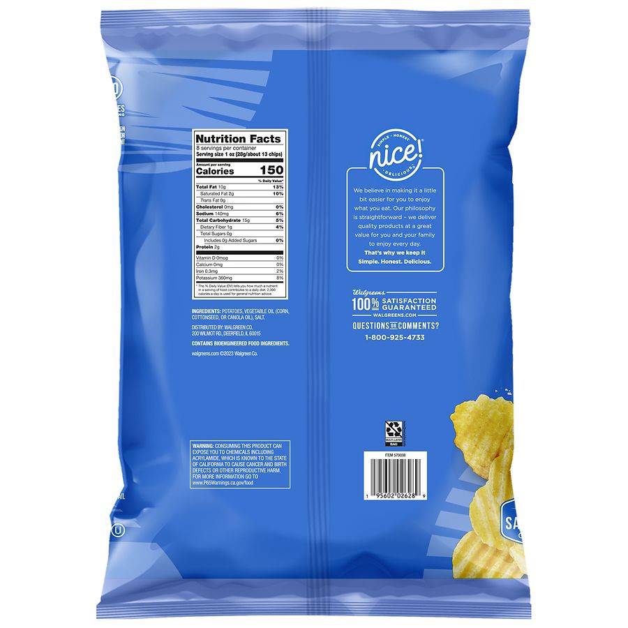 slide 3 of 5, Nice! Potato Chips Wavy Cut, 8 oz