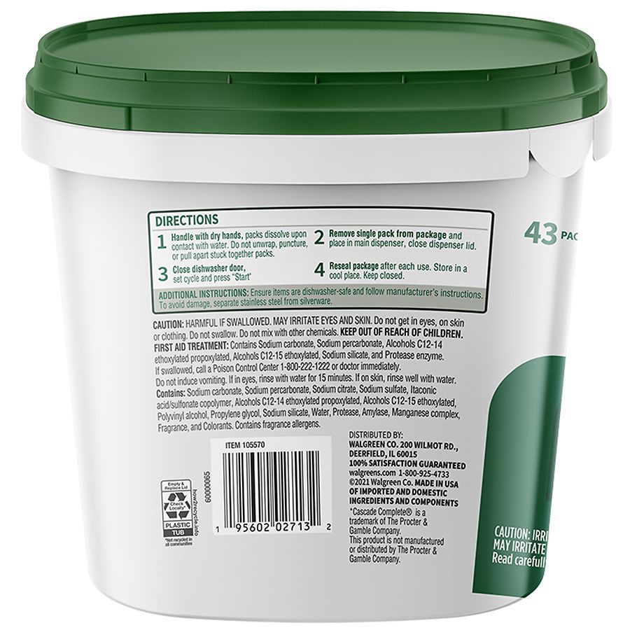 slide 3 of 3, Walgreens Dishwasher Detergent Packs, 43 ct