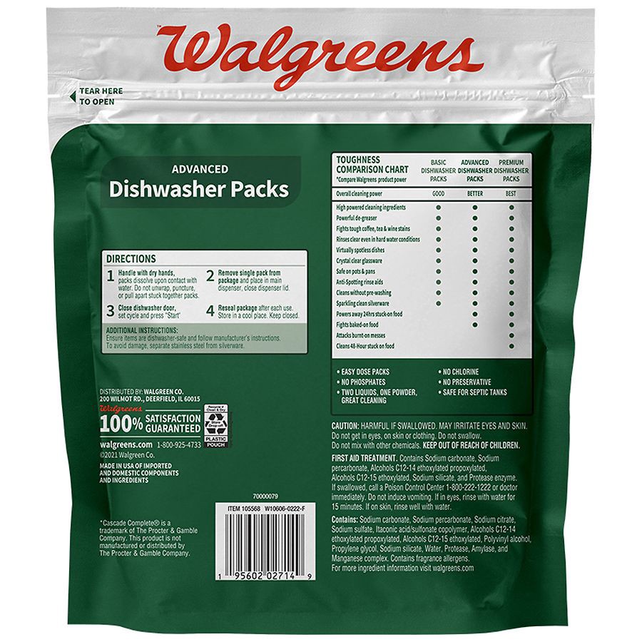 slide 2 of 2, Walgreens Dishwasher Detergent Packs, 18 ct