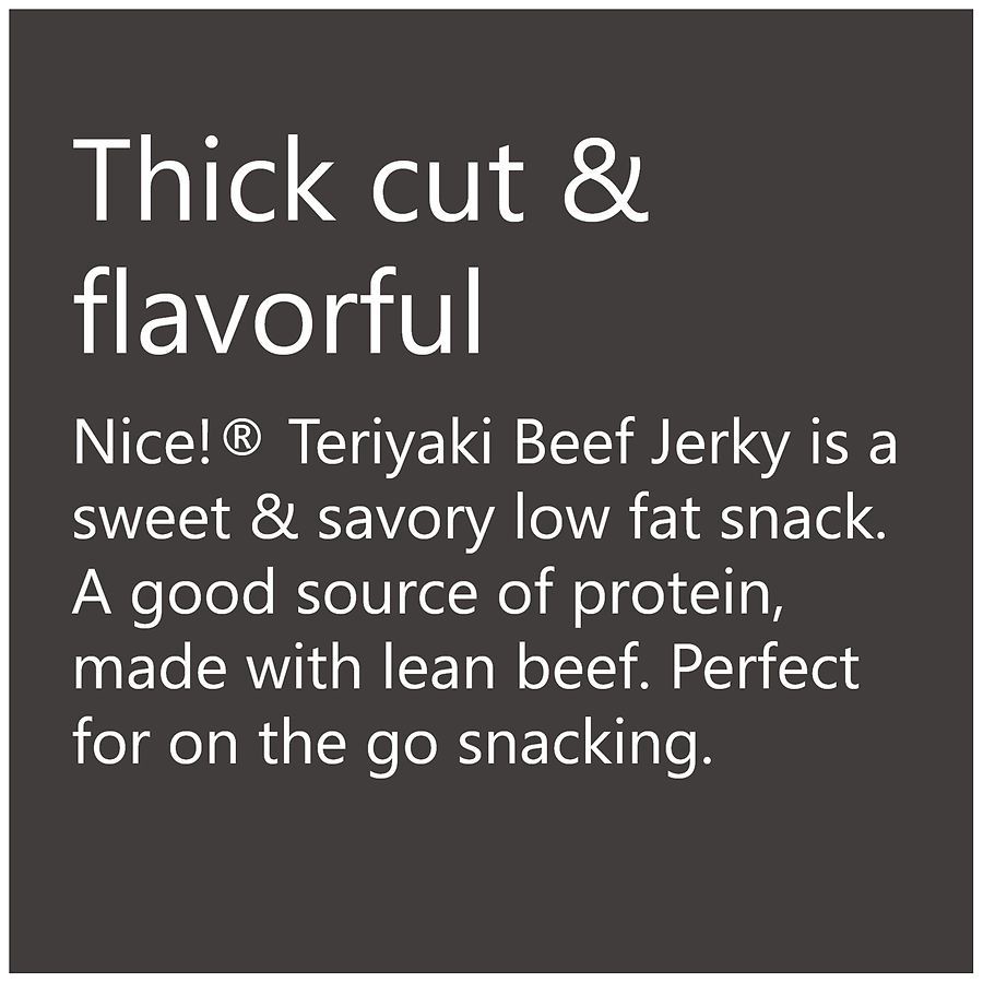 slide 2 of 5, Nice! Beef Jerky Teriyaki, 2.85 oz