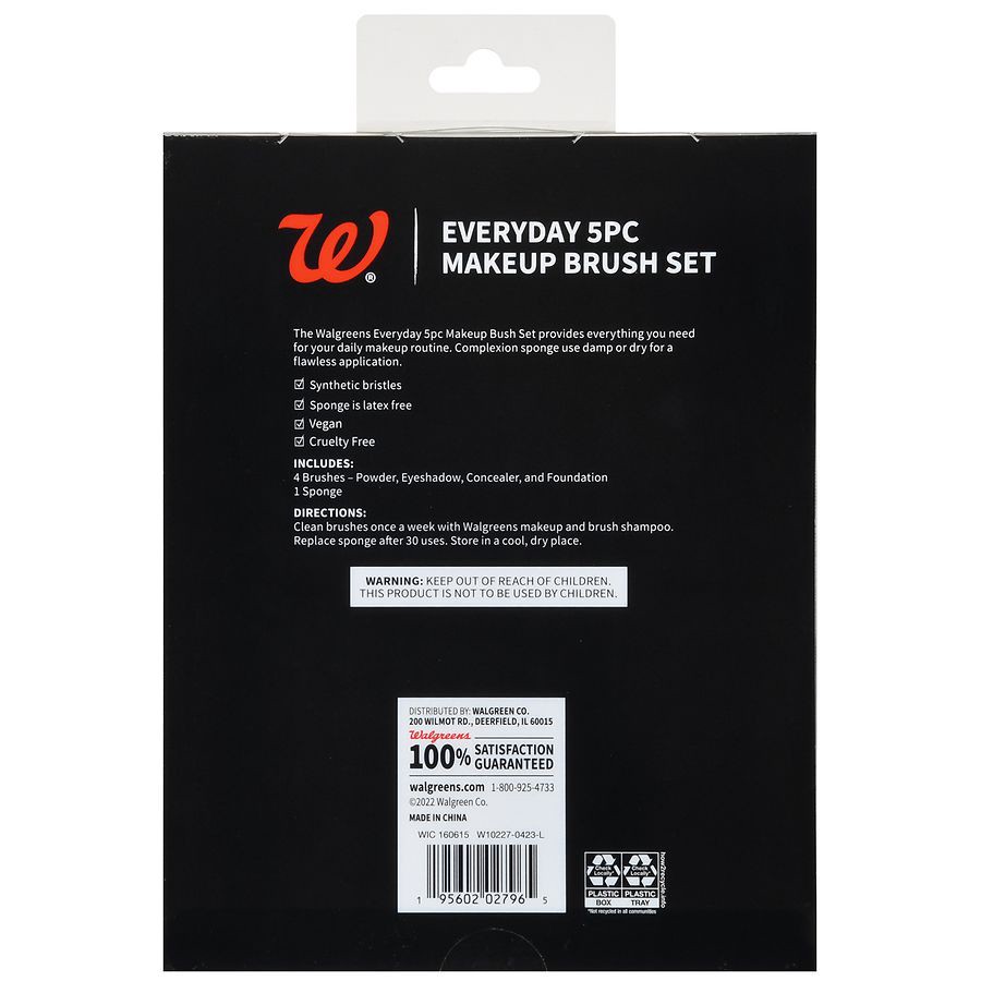 slide 4 of 5, Walgreens Beauty Everyday Makeup Brush Set, 5 ct