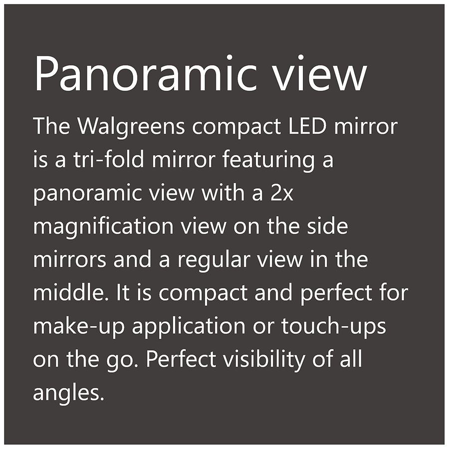 slide 4 of 5, Walgreens Compact Tri-Fold LED Mirror, 1 ct