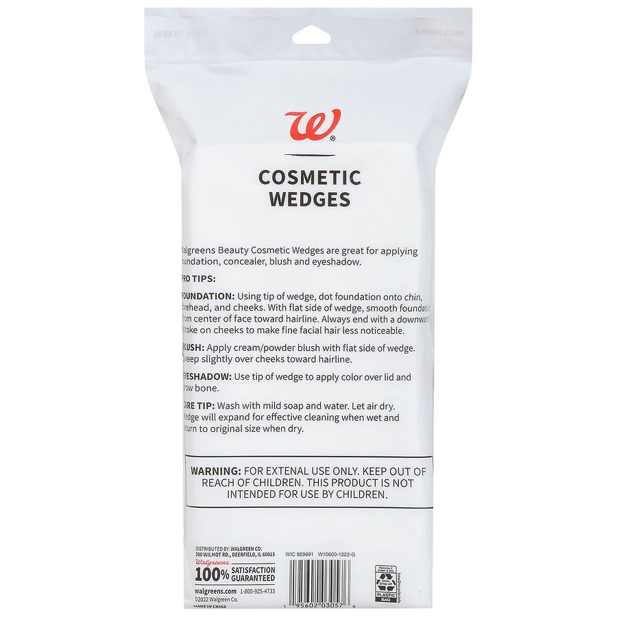 slide 2 of 2, Walgreens Cosmetic Wedges, 96 ct