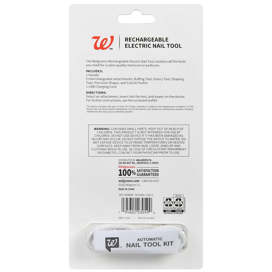 slide 5 of 5, Walgreens Rechargeable Electric Nail Tool, 1 ct