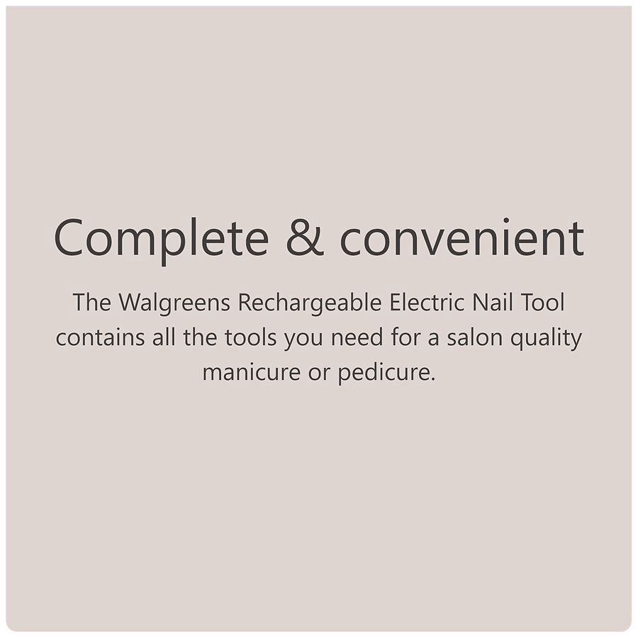 slide 2 of 5, Walgreens Rechargeable Electric Nail Tool, 1 ct