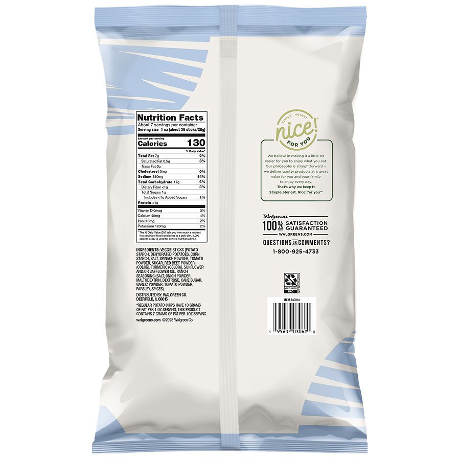 slide 2 of 5, Nice! Veggie Sticks Zesty Ranch, 7 oz