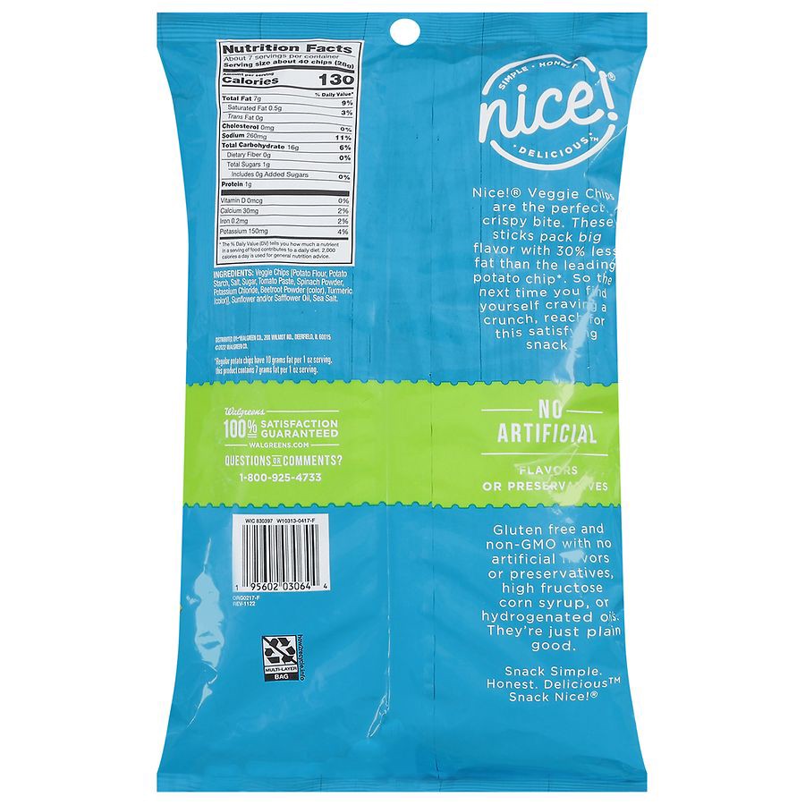 slide 2 of 3, Nice! Veggie Chips Crinkle Cut - 7 oz, 7 oz