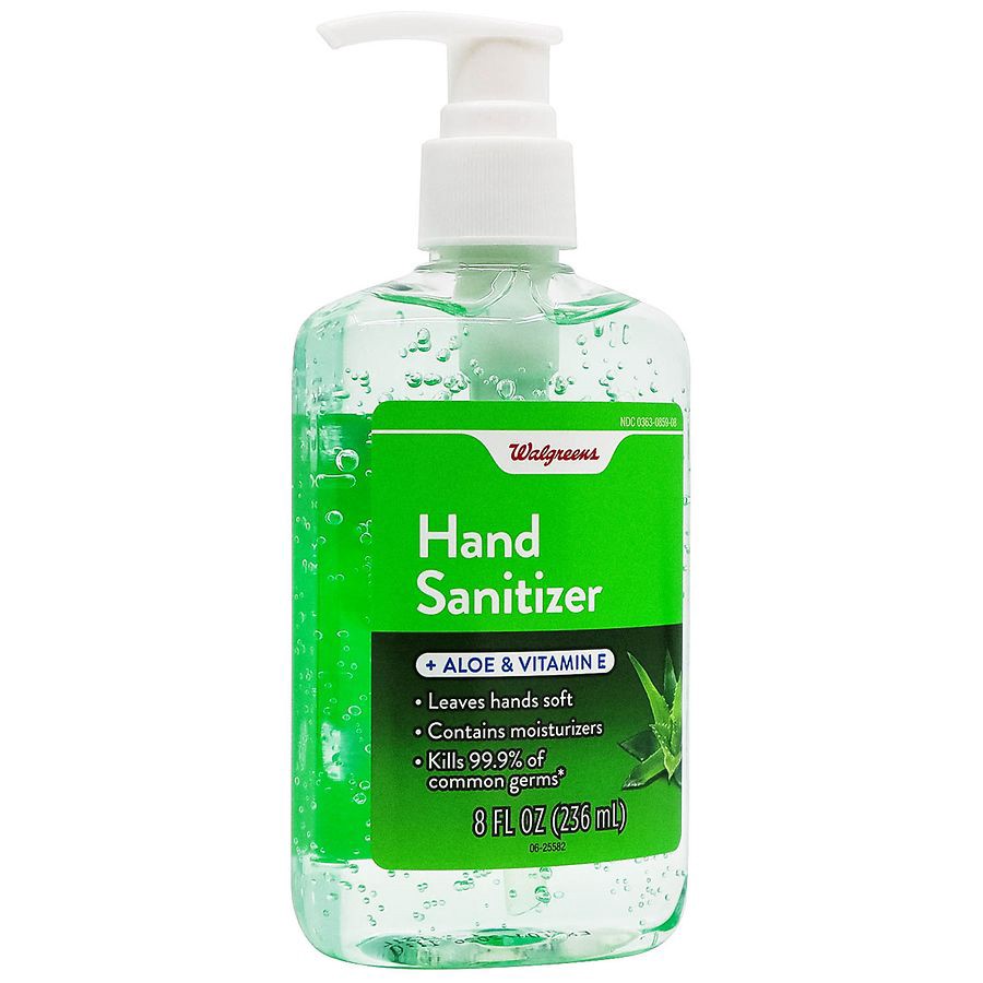 slide 3 of 4, Walgreens Hand Sanitizer + Aloe & Vitamin E, 8 fl oz