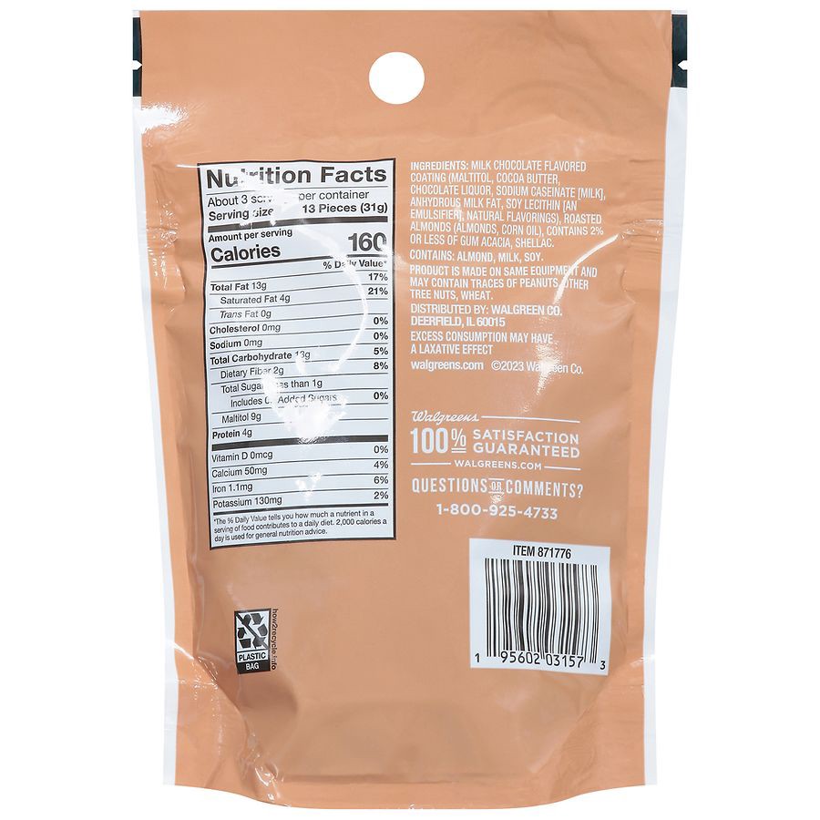 slide 2 of 5, Nice! No Sugar Added Almonds Chocolate, 3.5 oz