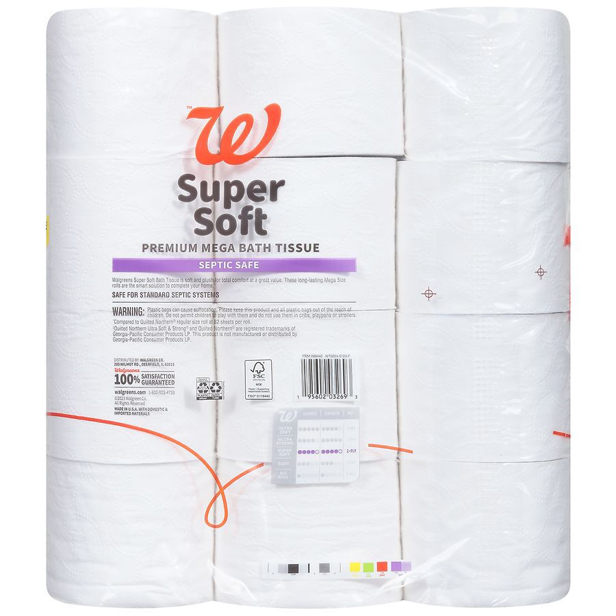 slide 3 of 5, Walgreens Super Soft Mega Bath Tissue Value Size, 372 ct x 24 ct