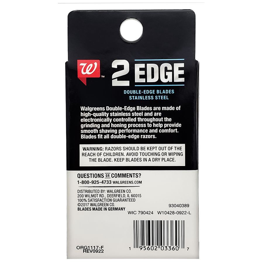 slide 2 of 5, Walgreens Men's Double Edge Stainless Steel Blades, 10 ct