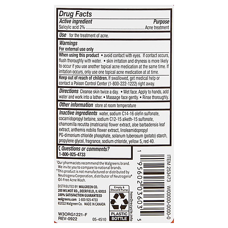 slide 5 of 5, Walgreens Oil-Free Acne Wash, 9.1 fl oz