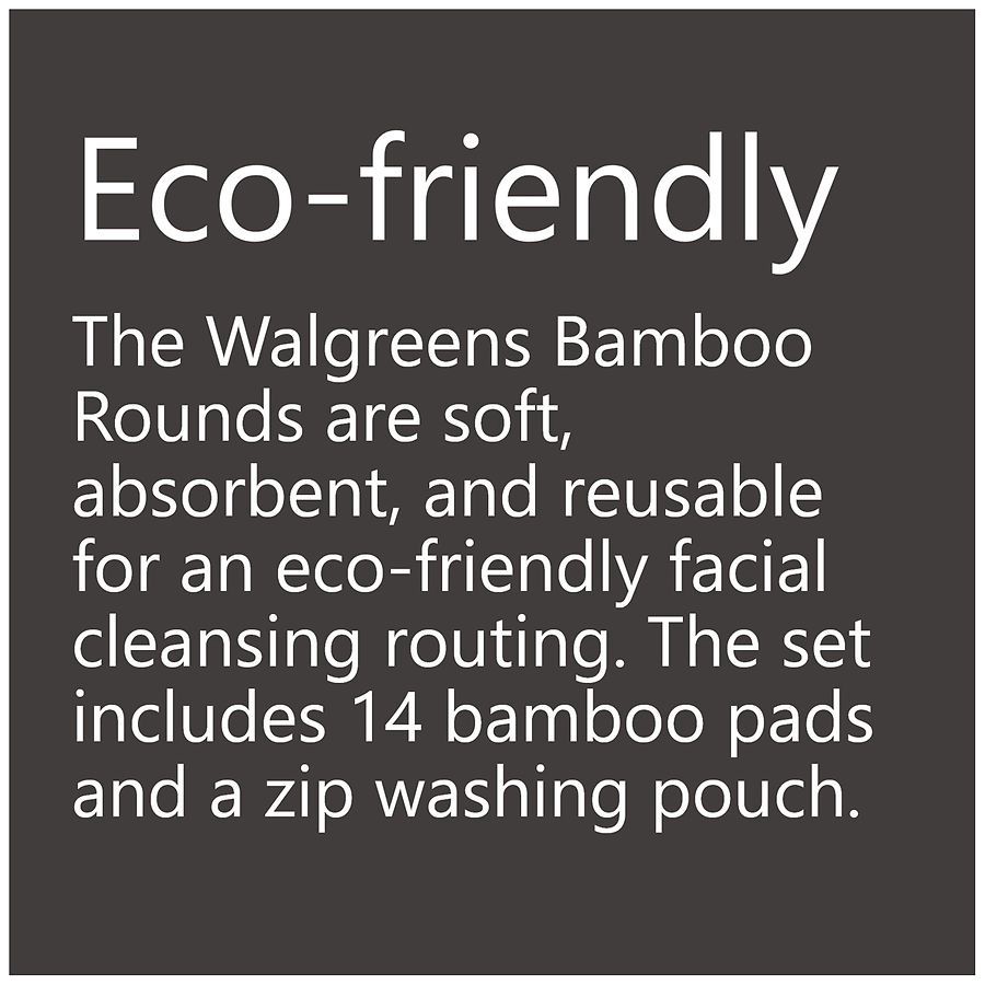 slide 2 of 5, Walgreens Reusable Eco-Friendly Bamboo Rounds, 1 ct