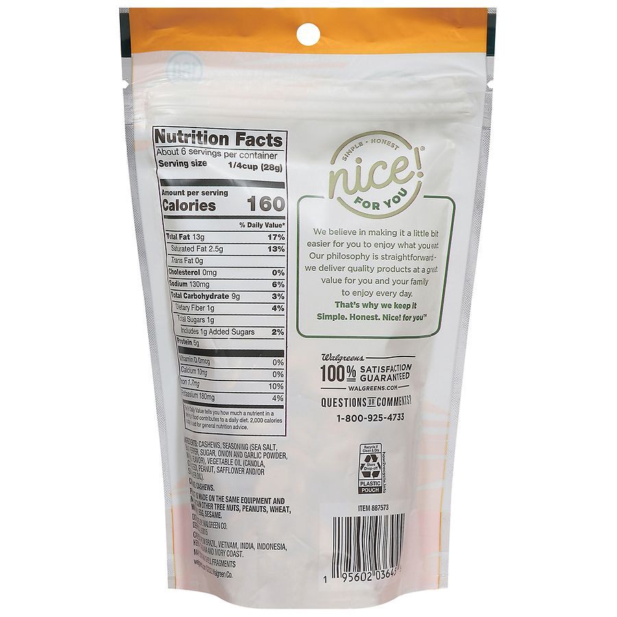 slide 4 of 5, Nice! Whole Cashews Sea Salt & Pepper, 6 oz