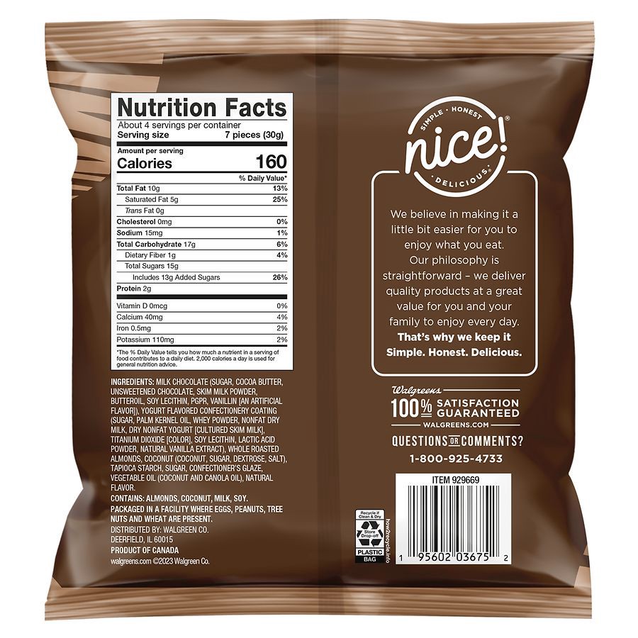 slide 5 of 5, Nice! Almonds Milk Chocolate Coconut, 4 oz