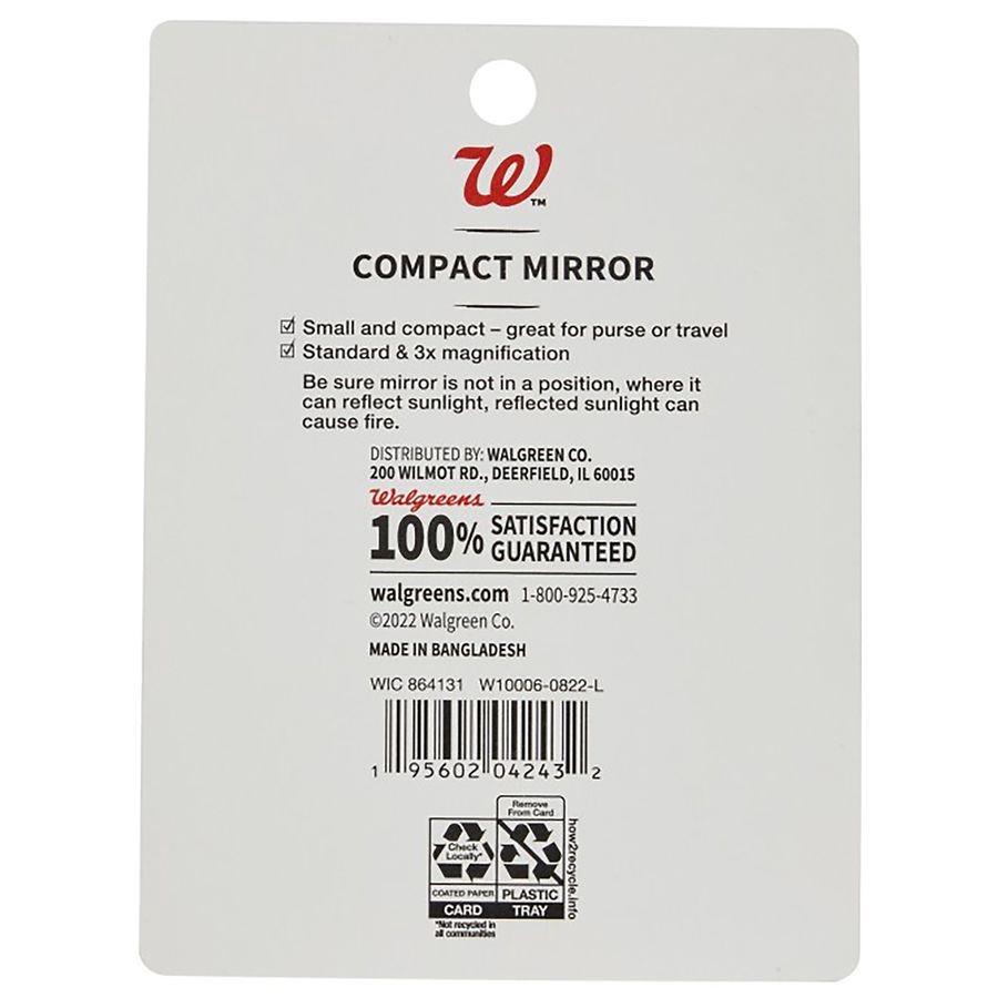 slide 2 of 3, Walgreens 3x Standard Compact Mirror, 1 ct