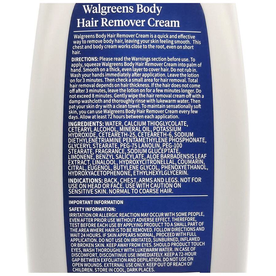 slide 3 of 3, Walgreens Body Hair Remover Cream, 12 fl oz