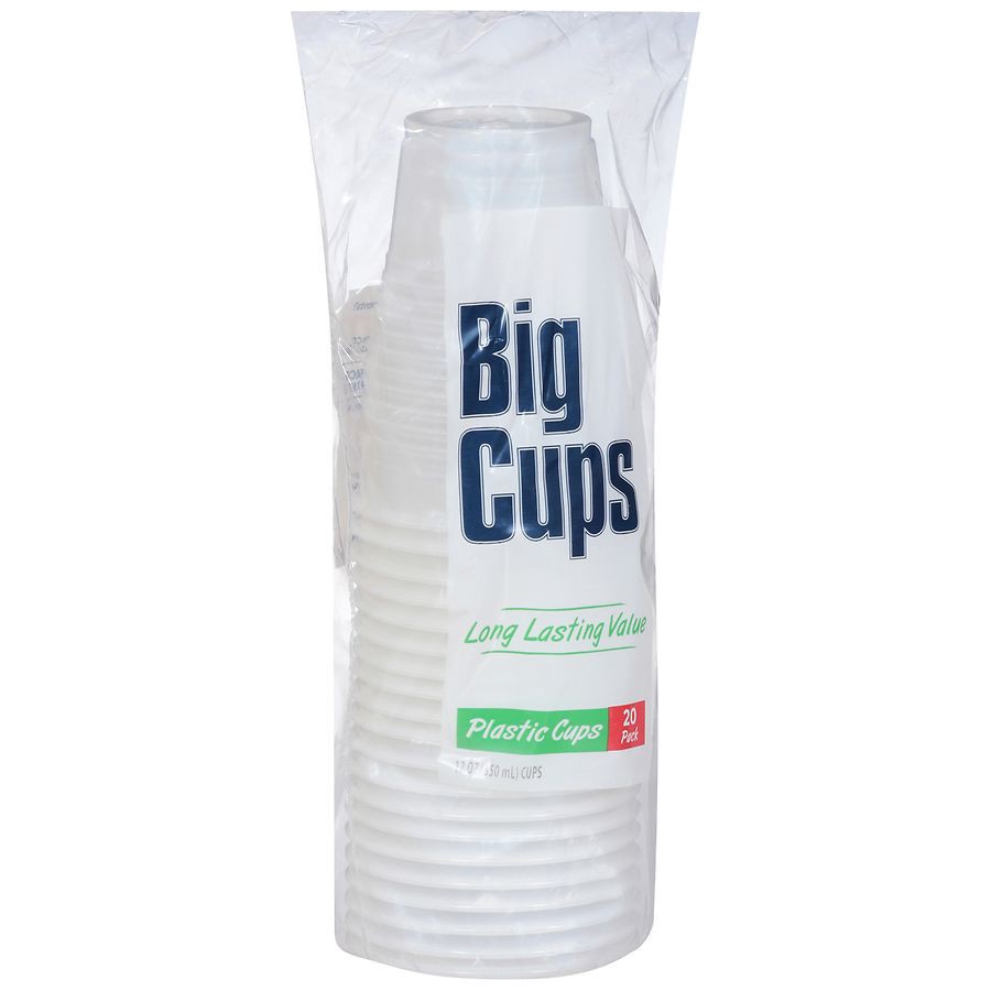 slide 5 of 5, Walgreens Plastic Cups, Long Lasting Value 12 Fluid Ounce, 20 ct