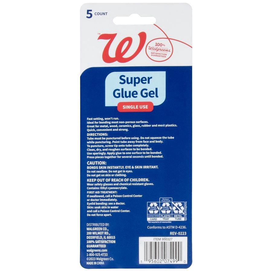 slide 3 of 3, Walgreens Super Glue Gel, 0.02 oz