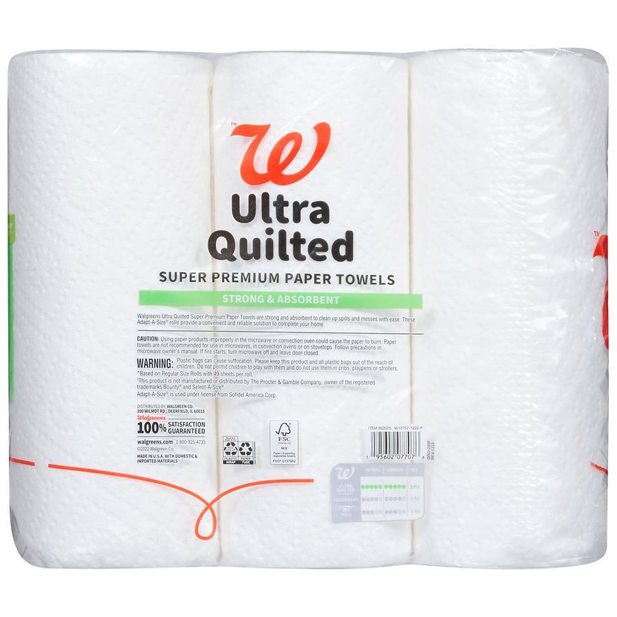 slide 2 of 2, Walgreens Super Premium Ultra Quilted Paper Towels, 6 ct