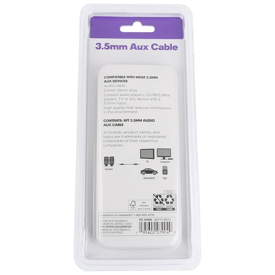 slide 2 of 3, Infinitive 3.5mm Aux Cable, 6 ft 1 ct