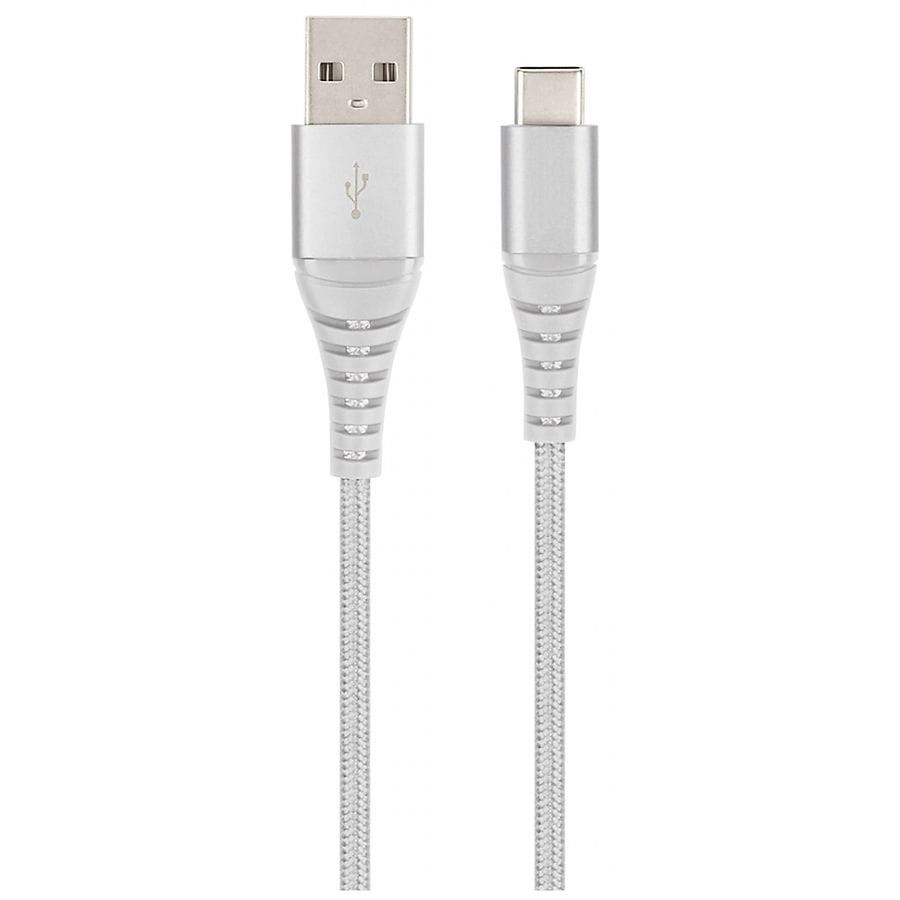 slide 2 of 3, Infinitive USB A to C Braided Cable White, 1 ct