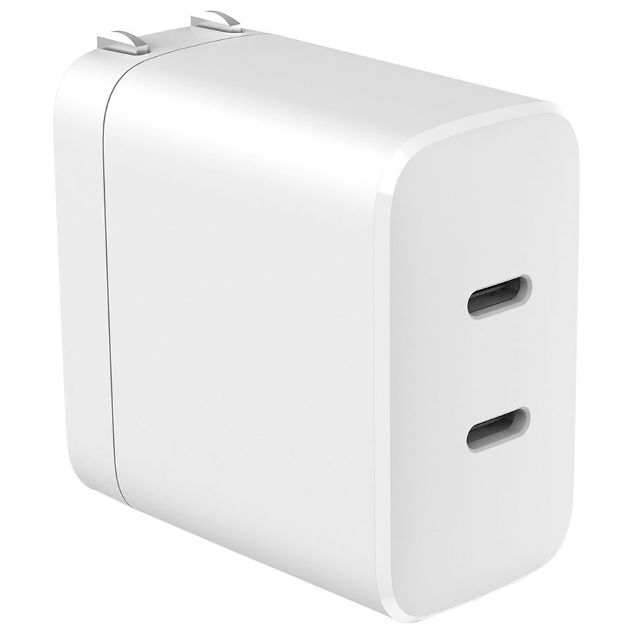 slide 3 of 3, Infinitive Dual USB-C Wall Charger 35W Fast Charging With GaN, 1 ct