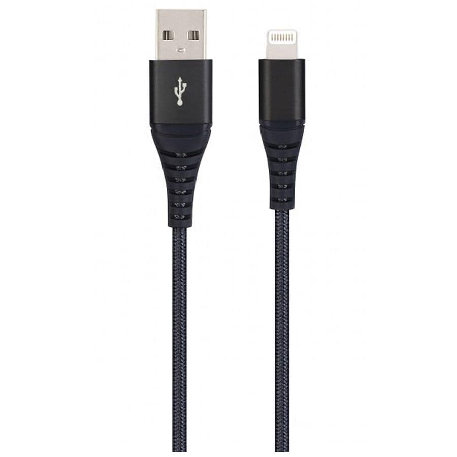 slide 2 of 3, Infinitive USB-A To Lightning Braided Cable Black, 4 ft 1 ct
